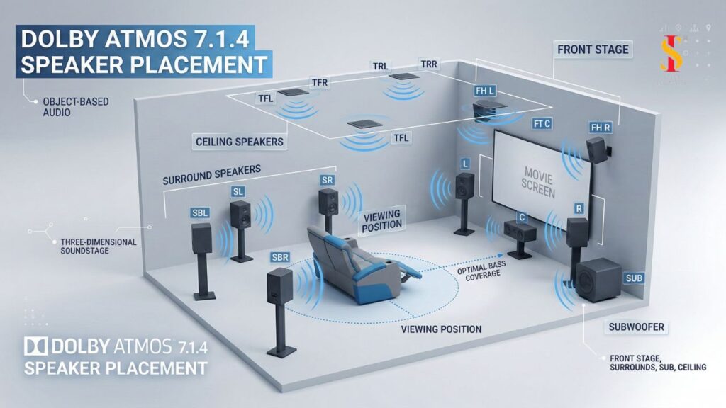 dolby atmos 7 1 4 speaker placement guide