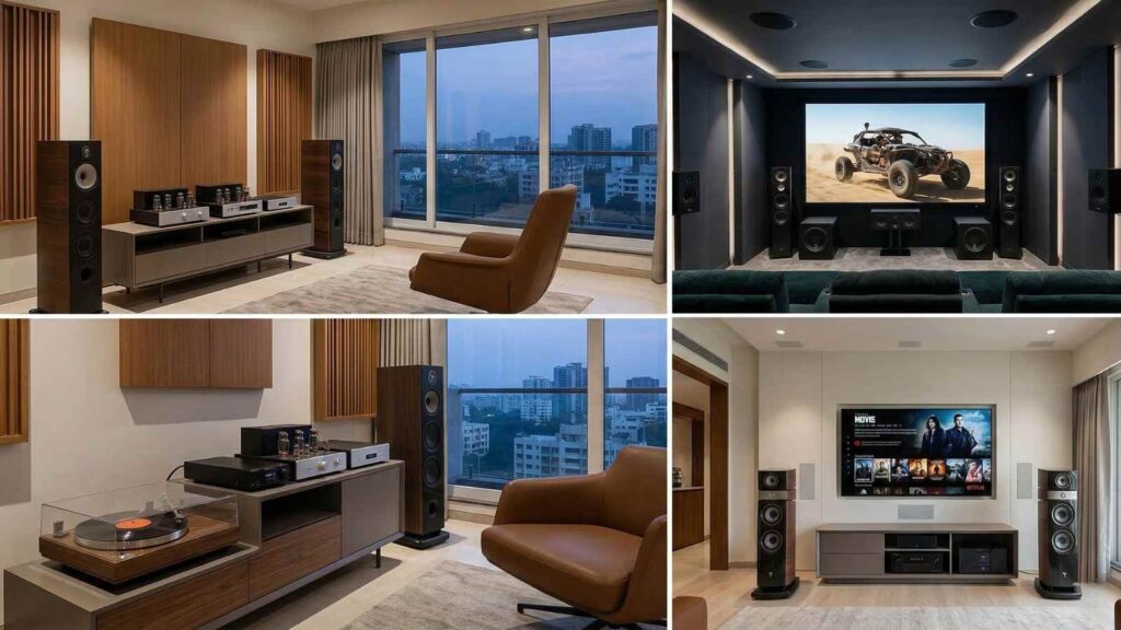 High-end Hi-Fi audio system setup for audiophile music listening