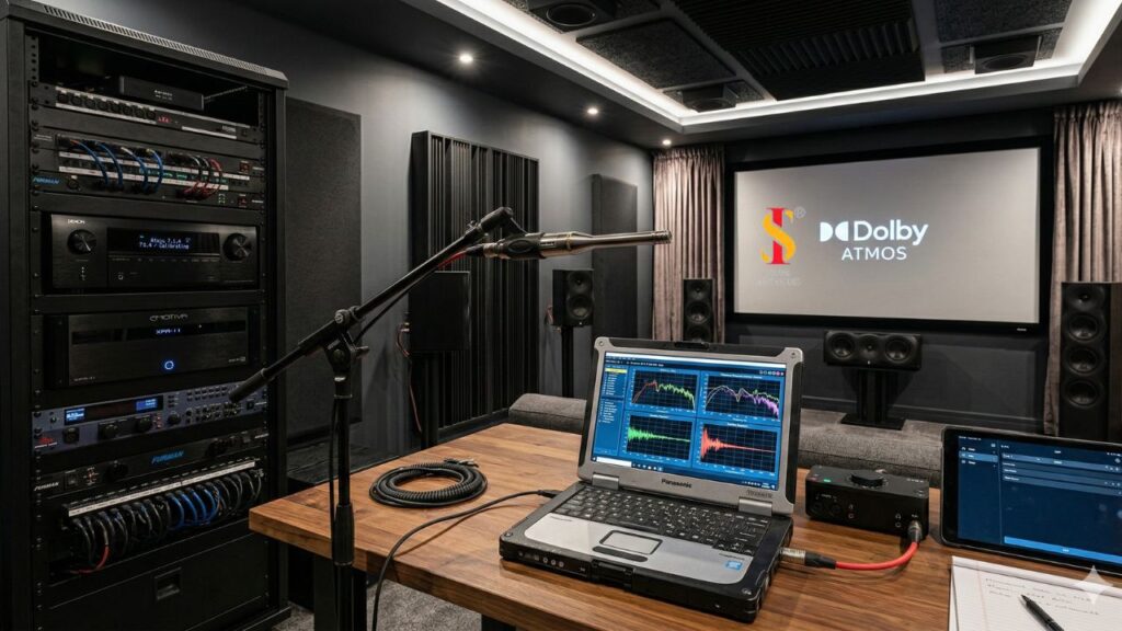 Professional AV calibration equipment used for home theatre audio tuning and measurement