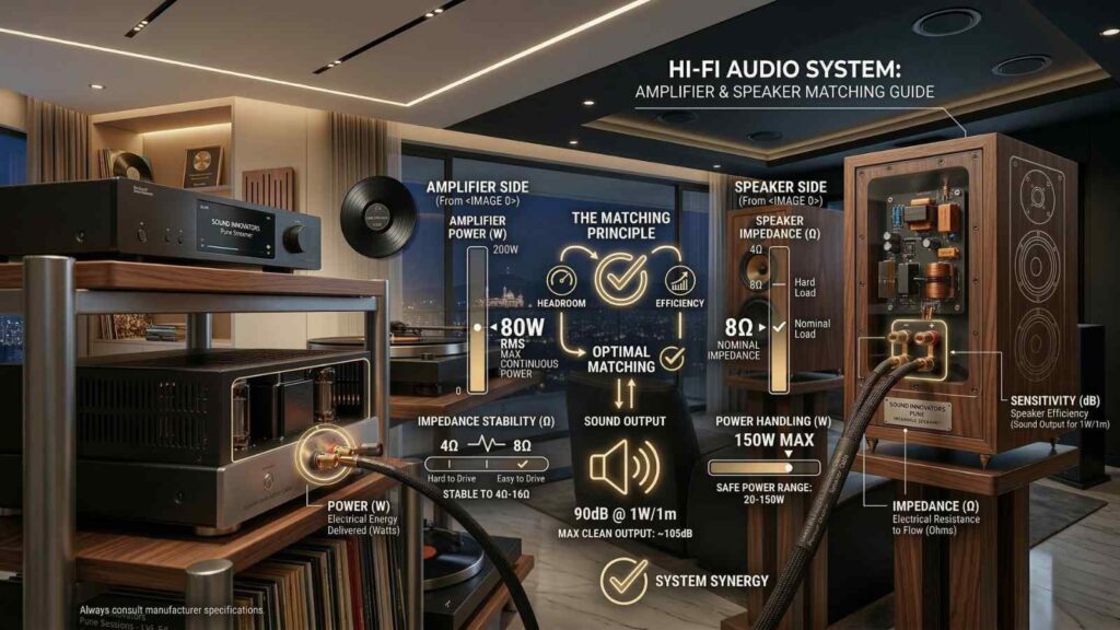 speaker-impedance-amplifier-power-matching-diagram Speaker impedance and amplifier power matching diagram for Hi-Fi systems