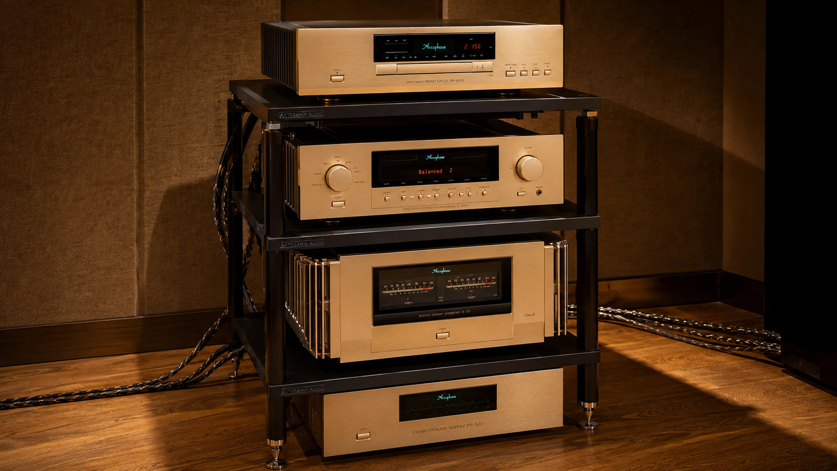 Accuphase A-70 C-2420 DP-600 PS-520 reference HiFi rack Ujjain by Sound Innovators