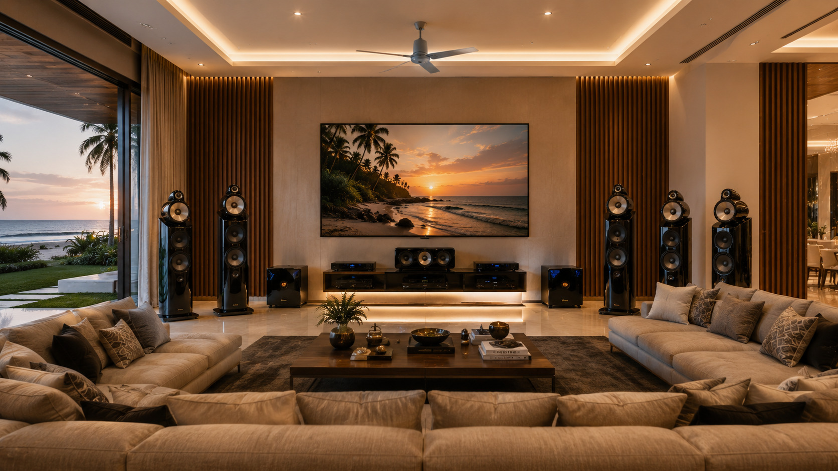 Bowers Wilkins 800 D3 7.2 living room Candolim Goa beach mansion by Sound Innovators