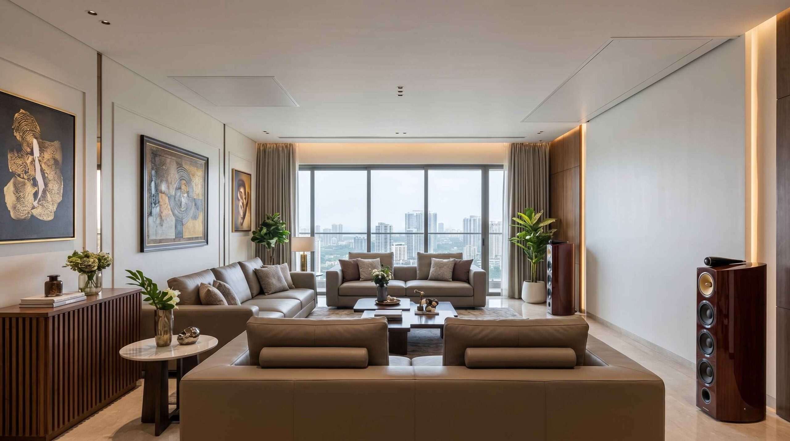 Bowers Wilkins 803 D2 media room Kharghar New Mumbai penthouse by Sound Innovators