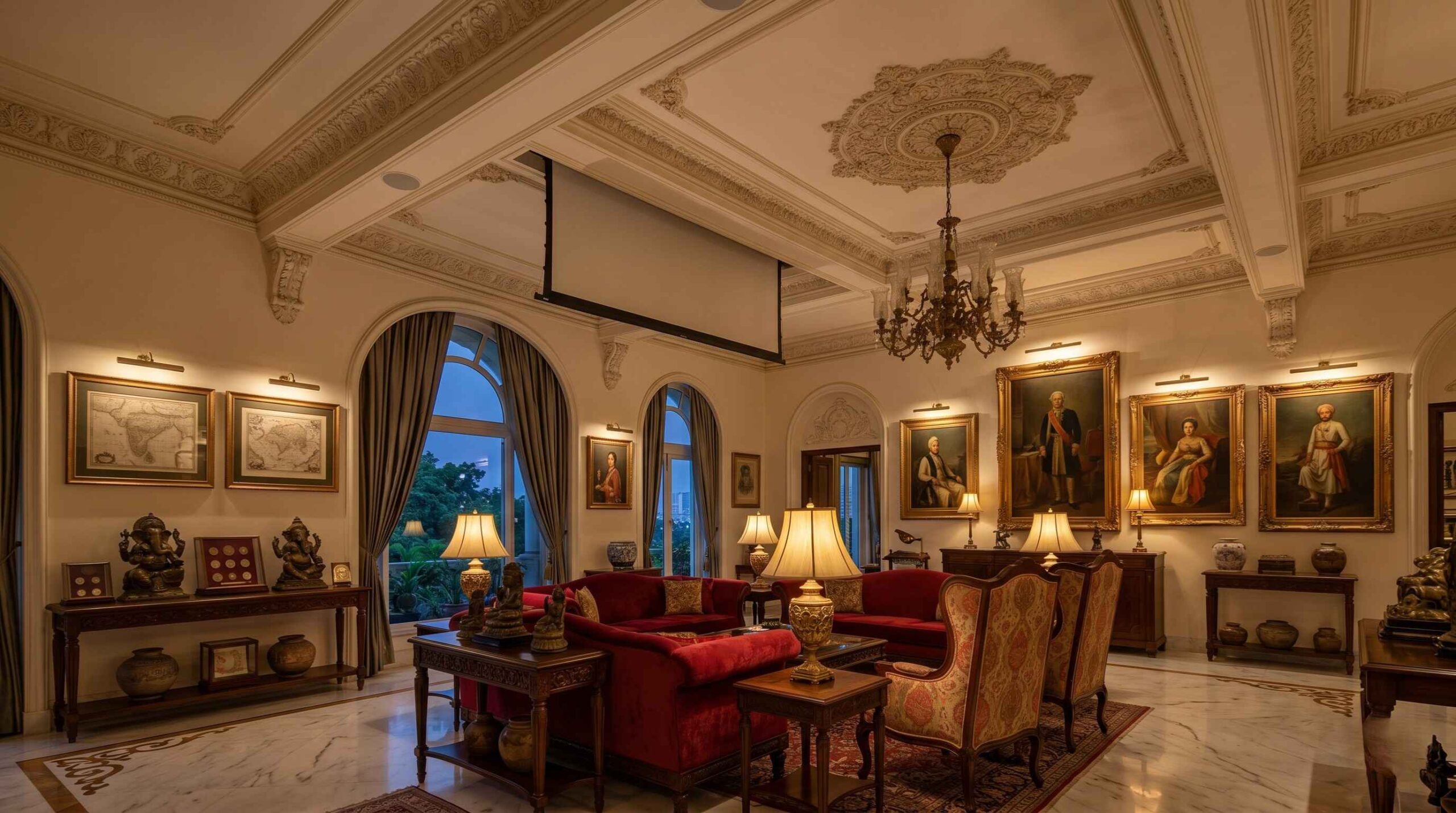 Bowers Wilkins in ceiling home theatre Malabar Hill Mumbai by Sound Innovators