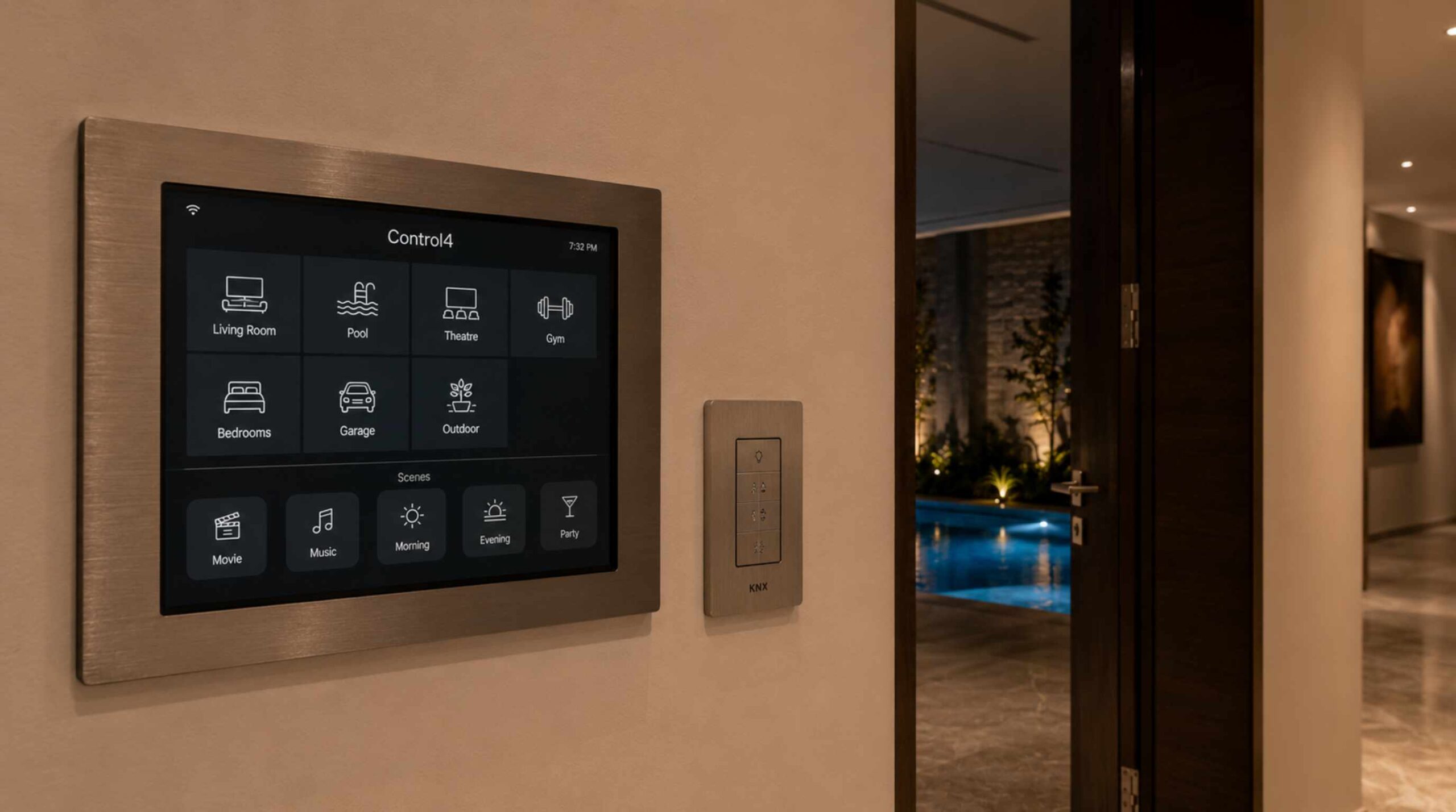 Control4 KNX smart home touchscreen Barshi villa Maharashtra by Sound Innovators