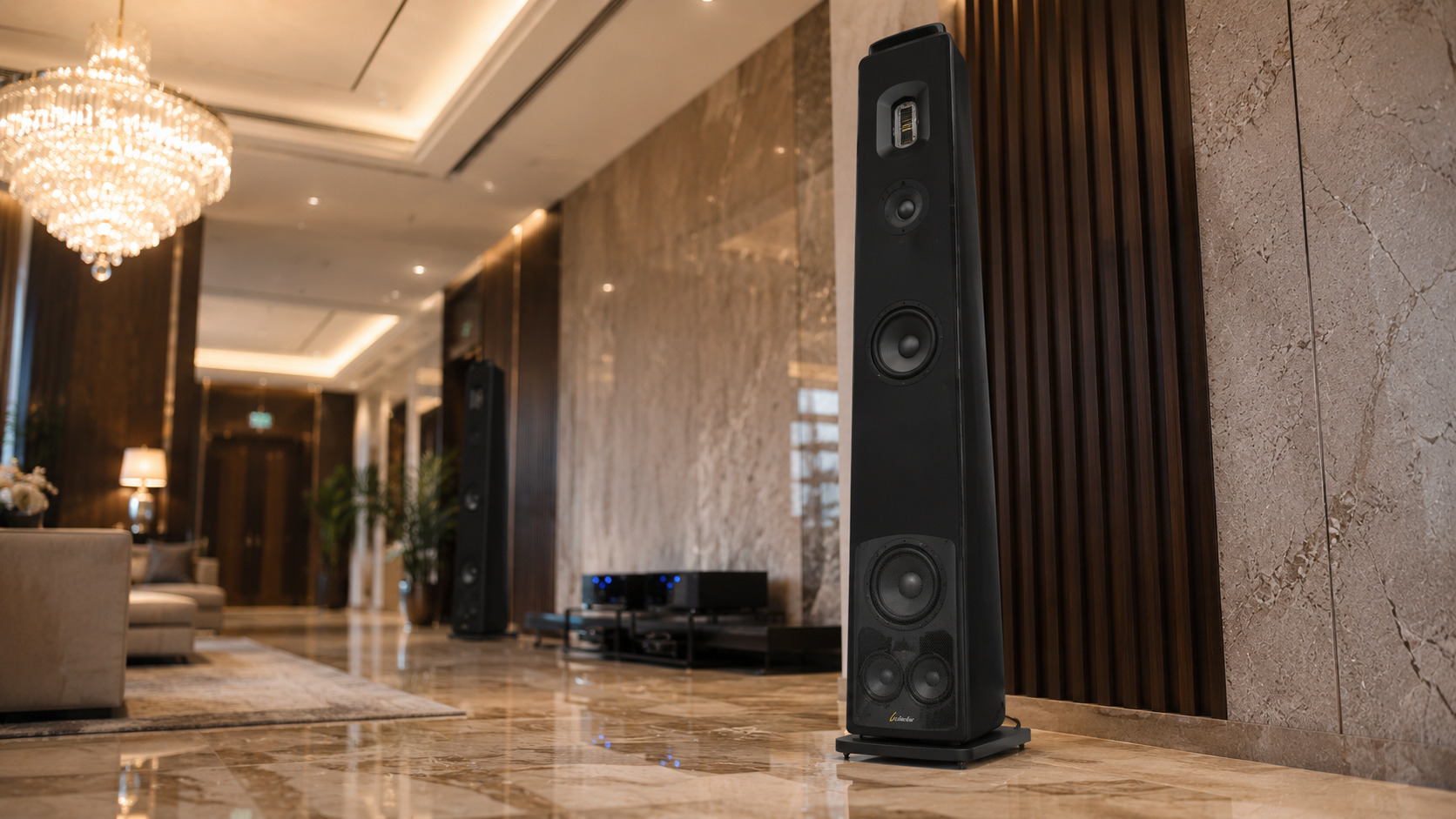 GoldenEar Triton One ribbon tweeter built-in sub detail Surat Gujarat by Sound Innovators