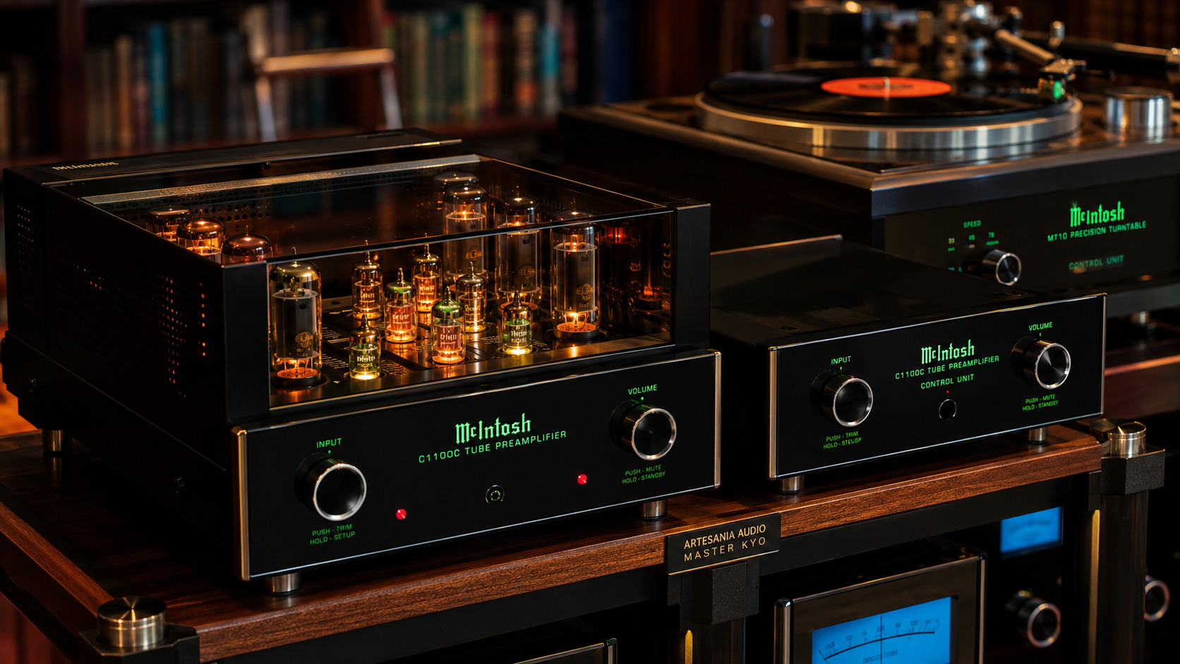 McIntosh C1100C tube preamp Artesania rack library Kollam Kerala by Sound Innovators
