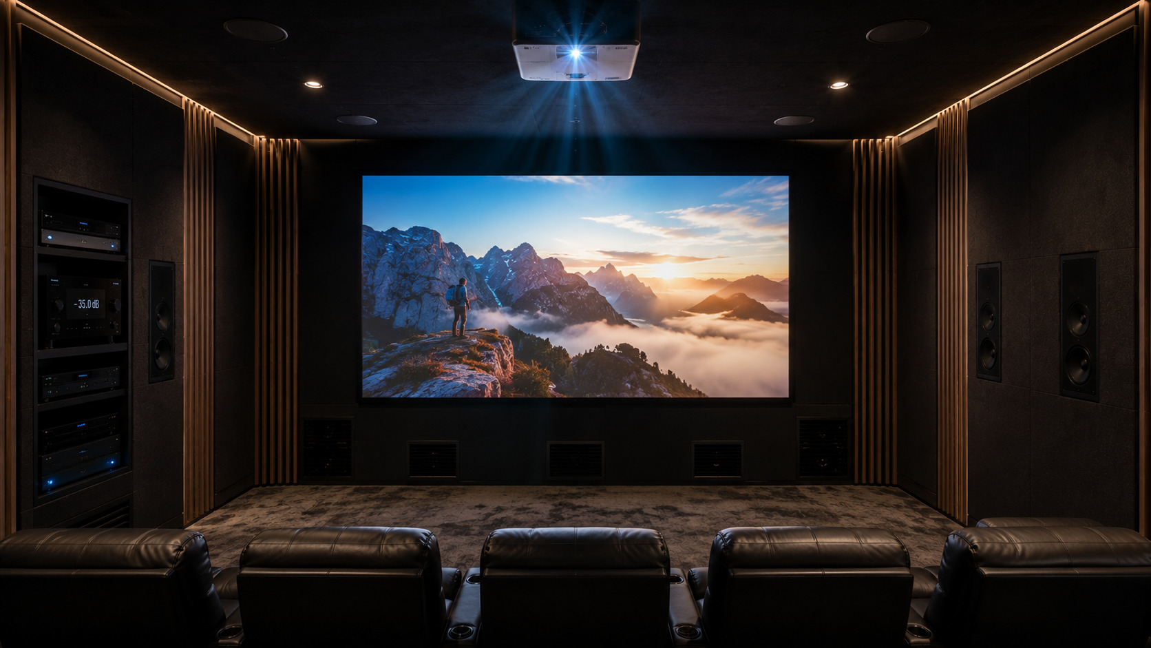 Optoma UHD laser Elite 150 AT screen Sangli Maharashtra B&W CT cinema by Sound Innovators
