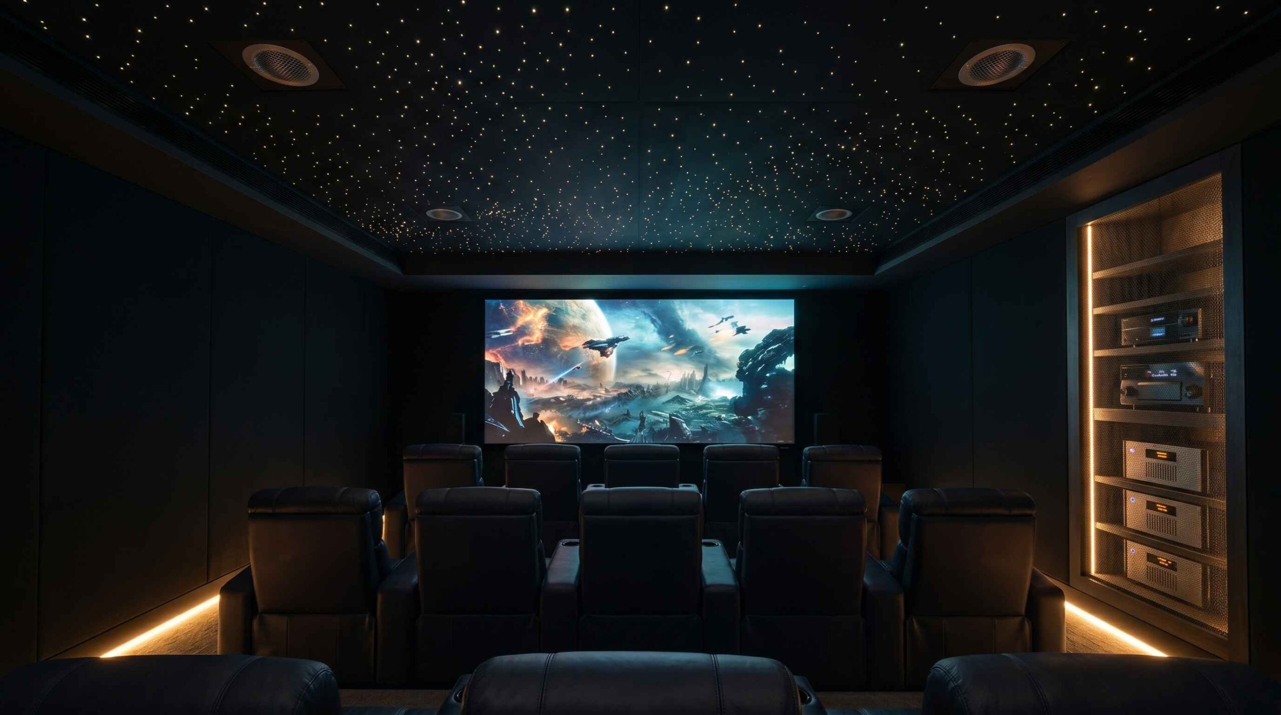 SIM2 SIRIO projector Screen Innovations private cinema Cuffe Parade Mumbai by Sound Innovators