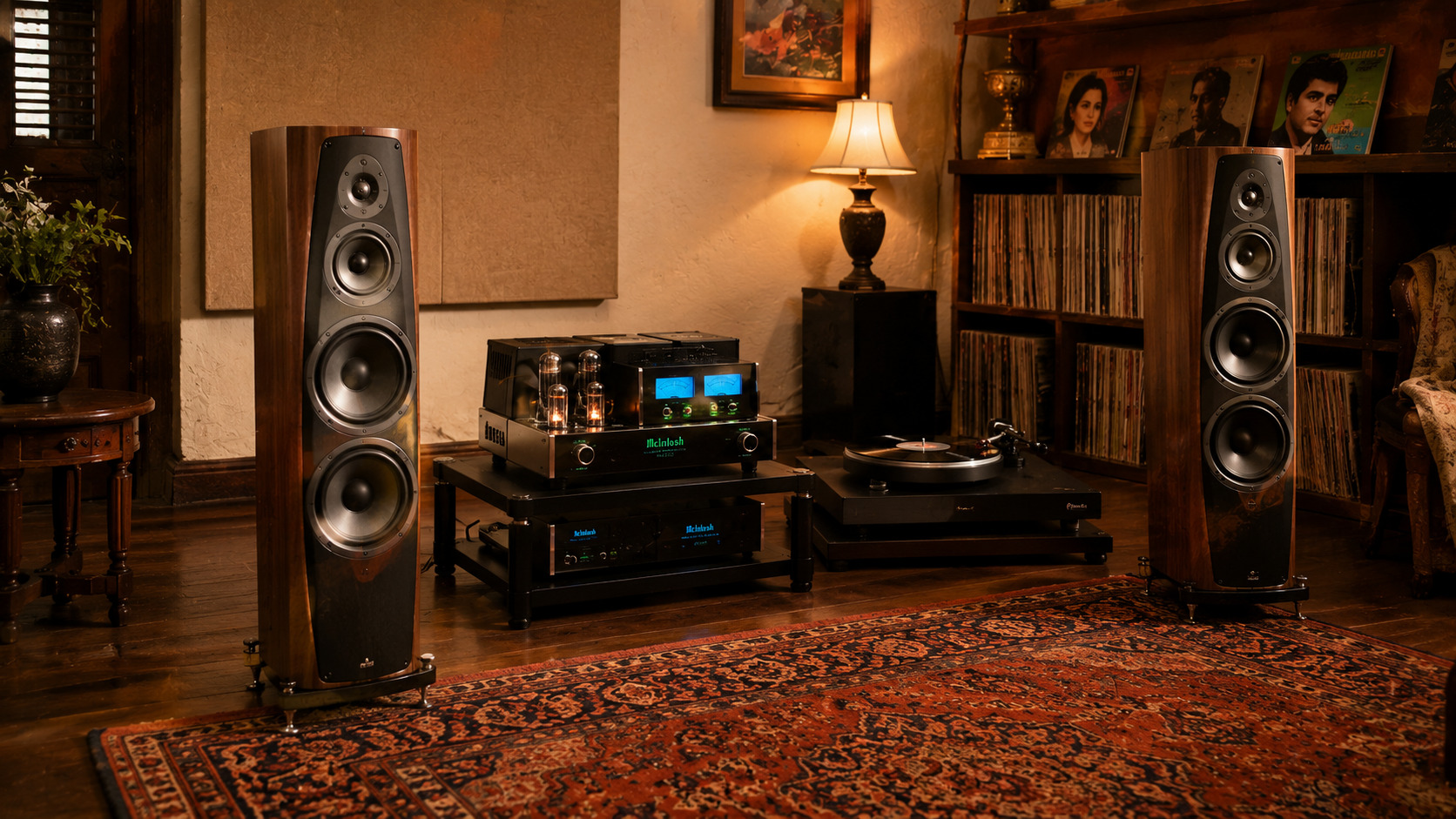 Sonus Faber McIntosh vinyl HiFi room Pali Hill Bandra by Sound Innovators