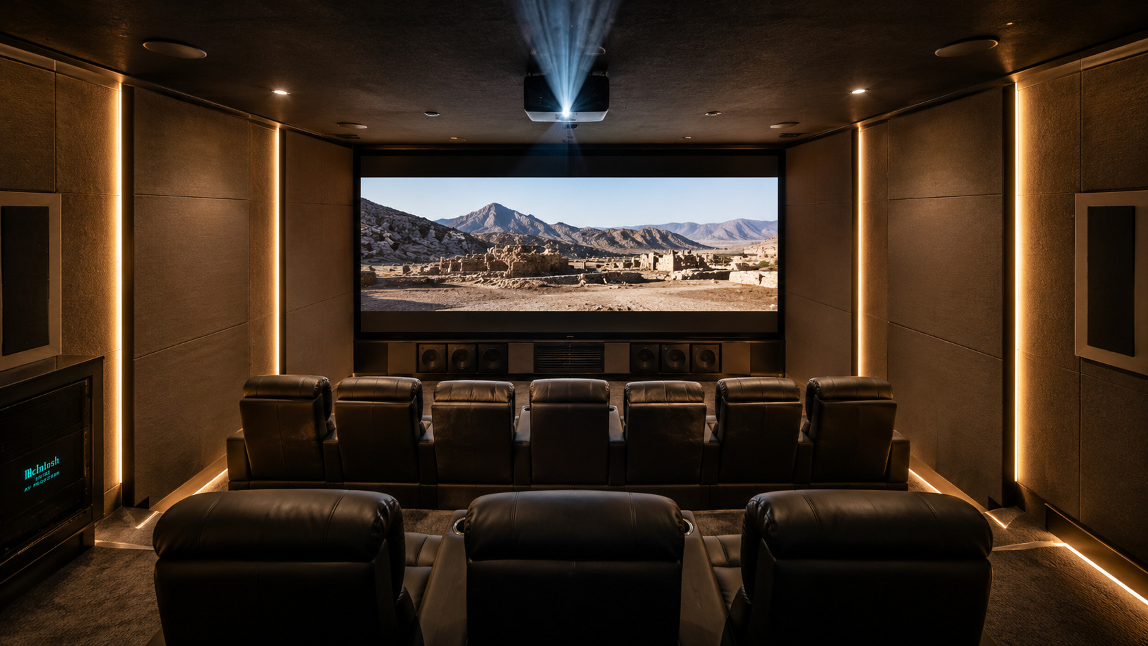 Triad 9 seat 14.4 Dolby Atmos theatre Pali Hill Bandra bungalow by Sound Innovators