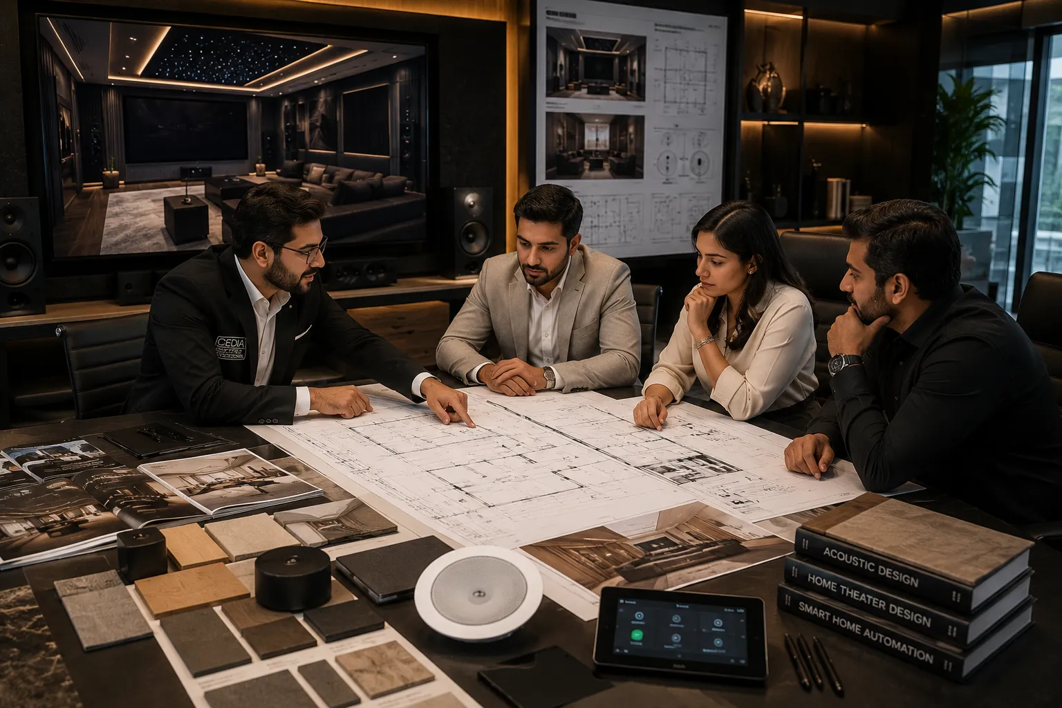 AV consultant collaborating with architects and interior designers.