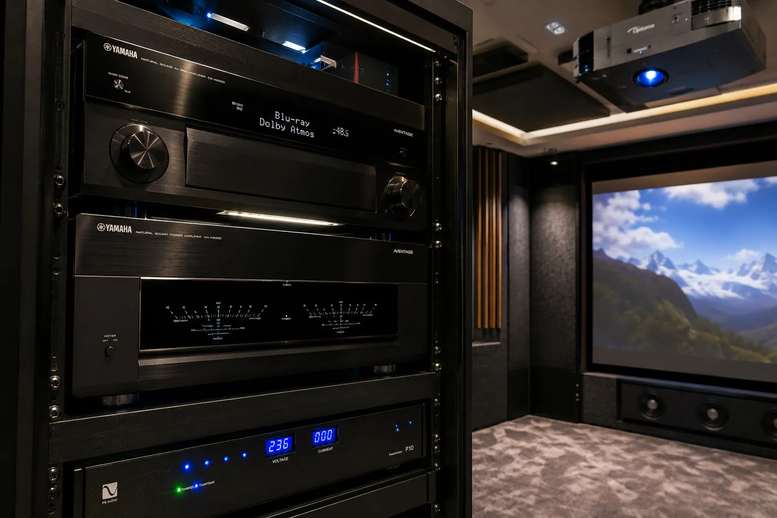 Optoma UHD laser Elite 150 AT screen Sangli Maharashtra B&W CT cinema by Sound Innovators