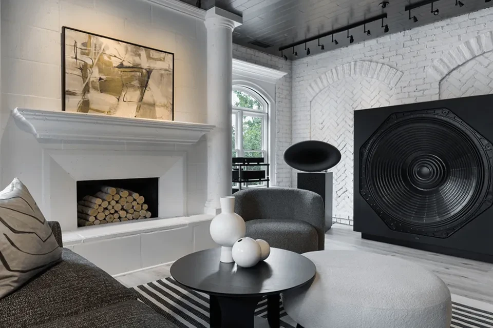 Ascendo infrasonic subwoofer in luxury home cinema setup