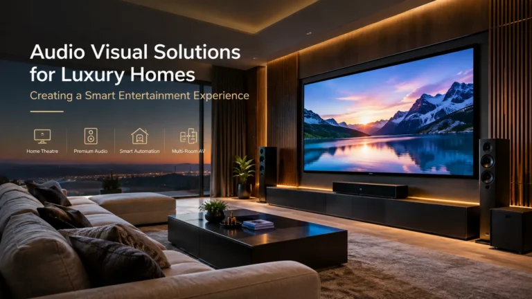 Audio visual solutions for luxury homes with smart home entertainment system.